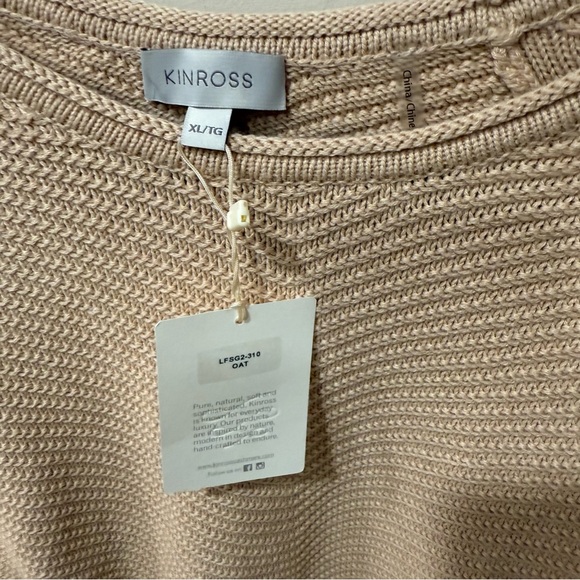 Kinross Women’s 100% Soft Cotton pullover textured Sweater- Size XL-NWT - Picture 4 of 8